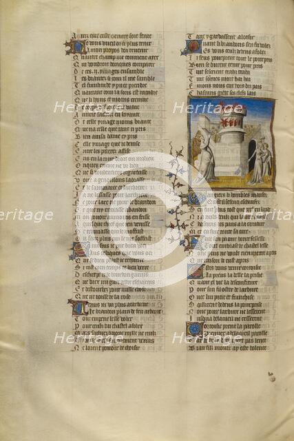 Venus Kindling a Fire in the Castle from which the Personifications of Shame, Anxiety..., about 1405 Creator: Unknown.