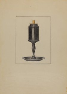 Pewter Lamp, c. 1936. Creator: Bessie Forman.