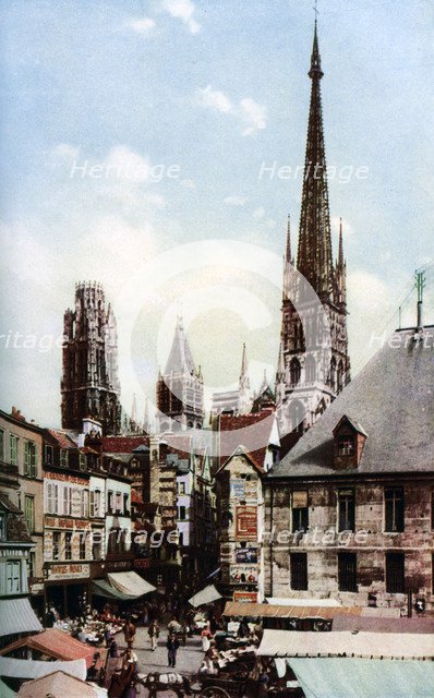 Rouen Cathedral, Normandy, France, c1930s. Artist: Donald McLeish