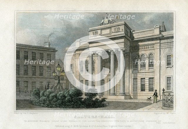 Salters' Hall, London, 1828.Artist: W Wallis