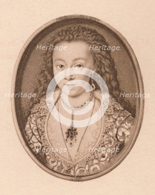 'Portrait - Arabella Stewart', c16th century, (1904). Artist: Isaac Oliver I.