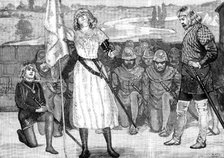 Sarah Bernhardt as Joan of Arc, at Her Majesty’s Theatre, 1890. Creator: P Naumann.