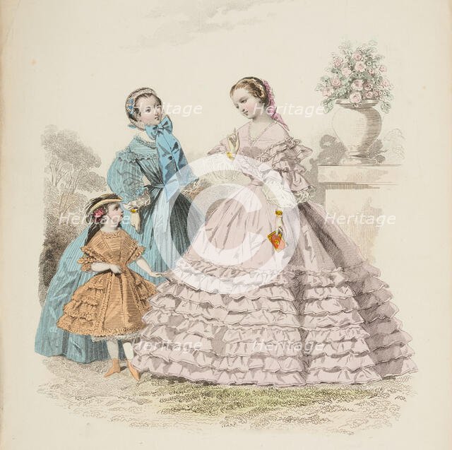 Fashion plate - Journal des Demoiselles VIII, 1860. Creator: Gilquin & Dupain.