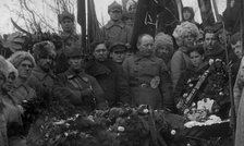Funeral of V.M. Kruchina; at the cemetery., 1917-1923. Creator: Unknown.