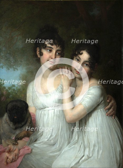 Portrait of Countesses E.A. and A.A. Kurakin, 1802. Artist: Borovikovsky, Vladimir Lukich (1757-1825)