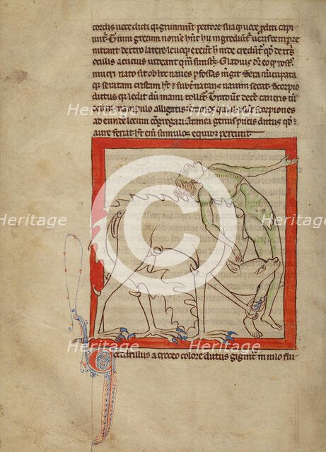 A Crocodile; Northumberland Bestiary, about 1250-1260. Creator: Unknown.