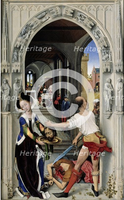 The Beheading of Saint John the Baptist (The Altar of St. John, right panel), ca 1455. Artist: Weyden, Rogier, van der (ca. 1399-1464)
