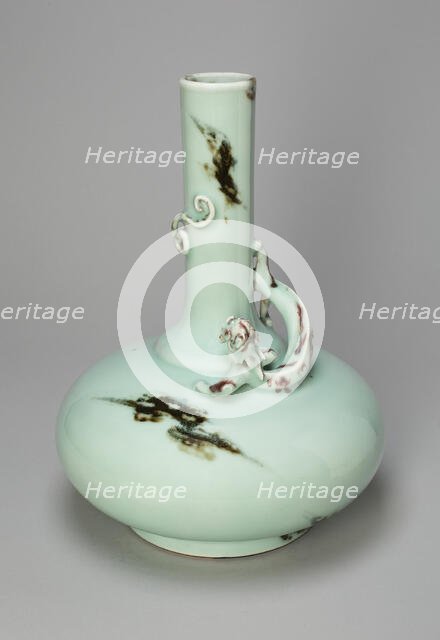 Long-Necked Vase with Encircling Dragon, Qing dynasty, Qianlong reign mark and period (1736-1795). Creator: Unknown.