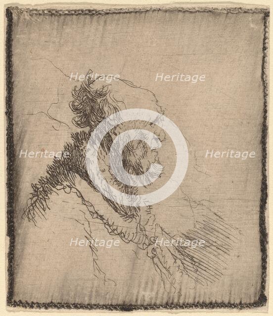 Bald Old Man with a Short Beard in Profile, c. 1635. Creator: Rembrandt Harmensz van Rijn.