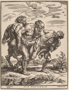 Silenus Accompanied by a Satyr and a Faun, 1635. Creator: Christoffel Jegher.