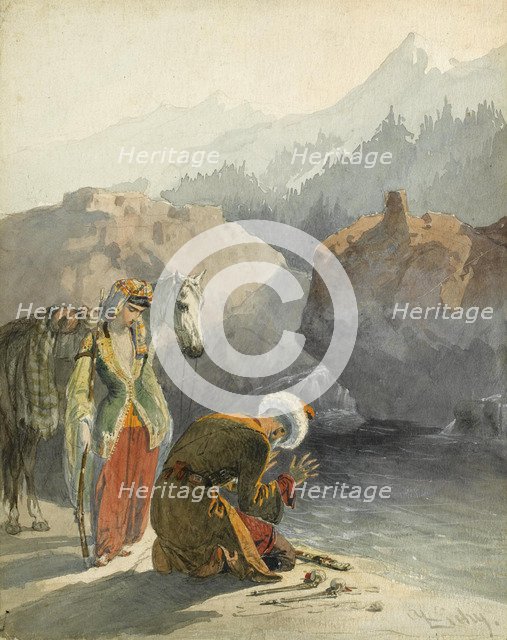 The prayer (From the Series Scènes du Caucase). Artist: Zichy, Mihály (1827-1906)