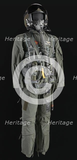 Pilot flight suit and gear owned by Charles F. Bolden, ca. 2000. Creator: Unknown.