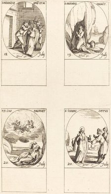 St. Frederick; St. Arsenius, Hermit; St. Elias, Prophet; St. Joseph the Just. Creator: Jacques Callot.
