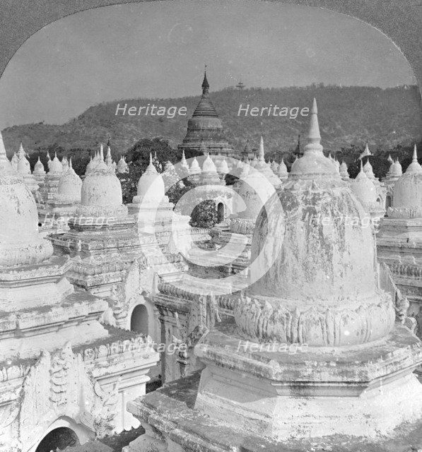 Looking over the 450 pagodas at Mandalay, Burma, 1908. Artist: Stereo Travel Co