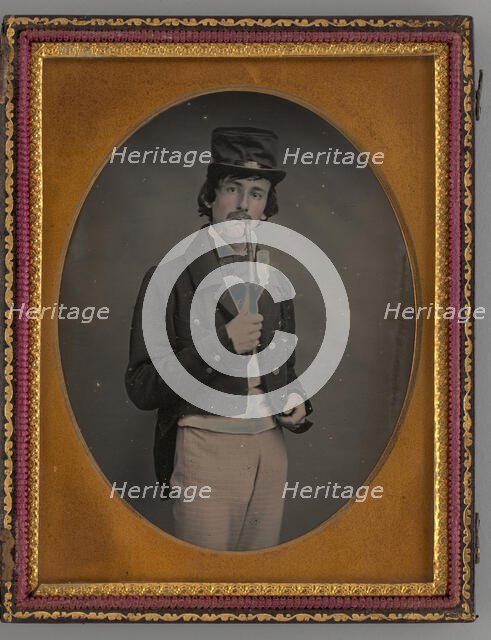 Untitled (Portrait of a Man with a Pipe), 1855. Creator: Unknown.