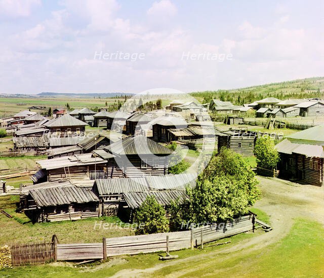 Northern part of the village of Nyrob, 1910. Creator: Sergey Mikhaylovich Prokudin-Gorsky.