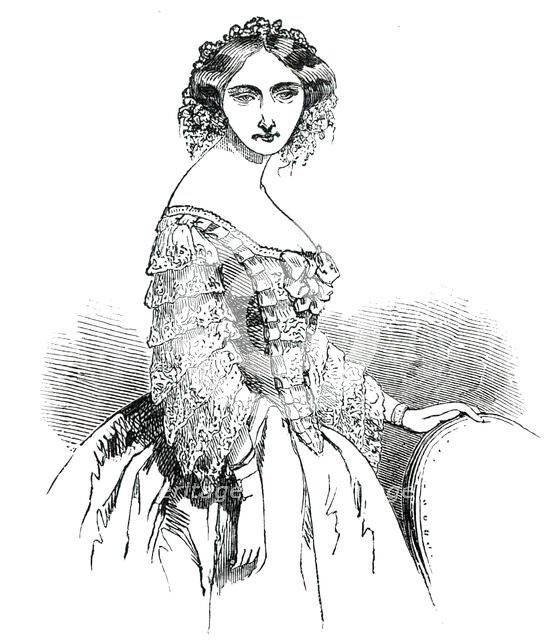 Paris Fashions for August - Opera Dress, 1850. Creator: Unknown.