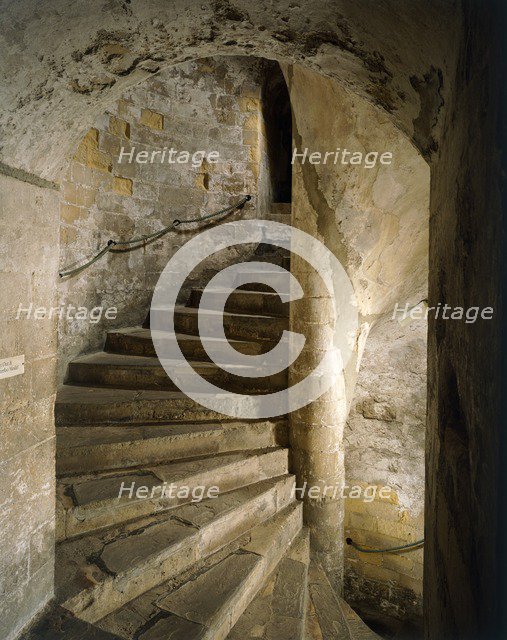 South staircase of the keep of Dover Castle, Kent, c2000s(?). Artist: Unknown.