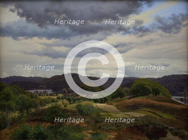 Lakes in Wooded Landscape near Silkeborg, 1845. Creator: Vilhelm Kyhn.