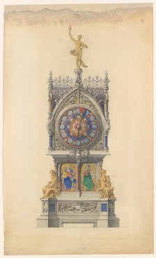 Design for Enameled Clock, ca. 1882. Creator: Lucien Falize.