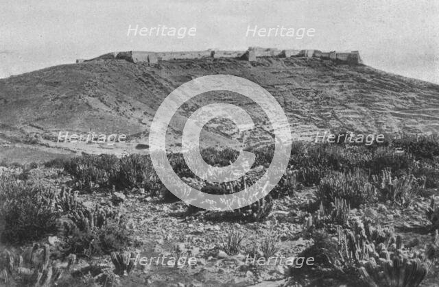 'Le general Lyautey a Agadir; vue generale de la casbah et debarquement du resident general...,1916. Creator: Unknown.