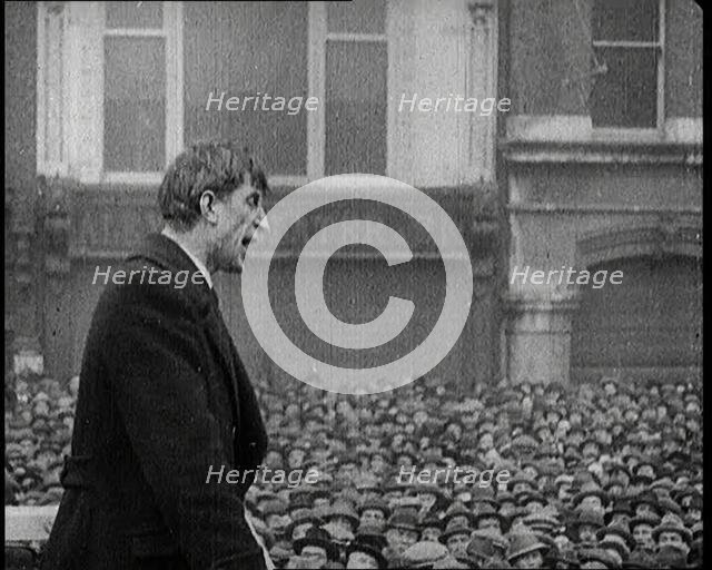 Eamon De Valera Giving an Impassioned Speech to Crowds in the Irish Free State, 1922. Creator: British Pathe Ltd.