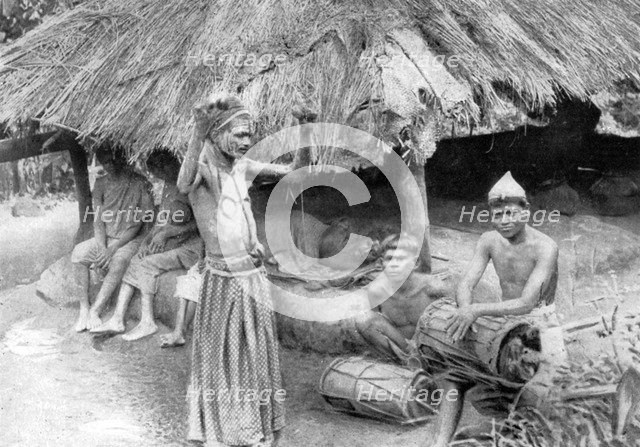 A sorcerer ejecting a spirit from a sick man in South India, 1926. Artist: Unknown