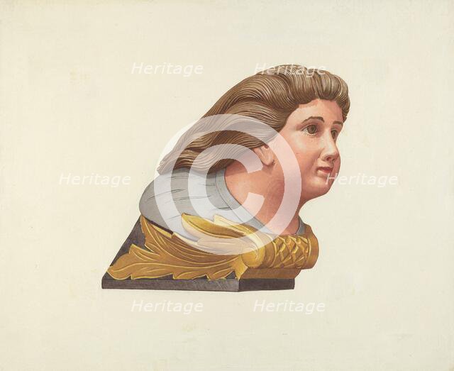 Figurehead from Schooner "Packet", 1935/1942. Creator: Elizabeth Moutal.