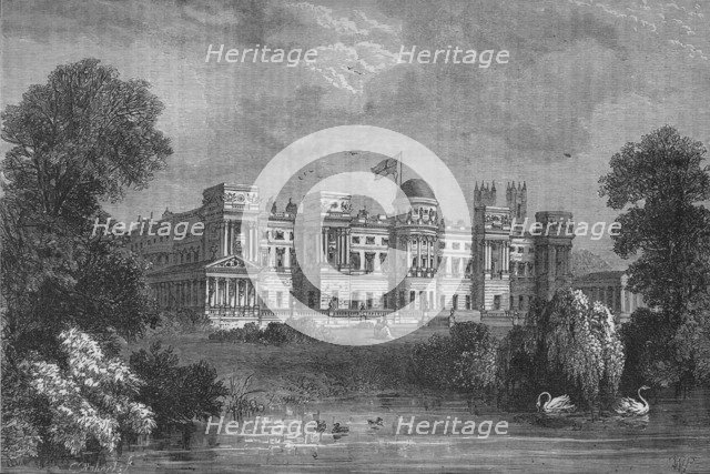 Garden front of Buckingham Palace, Westminster, London, c1875 (1878). Artist: Unknown.