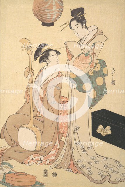 Two Geisha, ca. 1792. Creator: Hosoda Eishi.