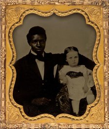 Portrait of a Man with Child, 1850s. Creator: Unknown.