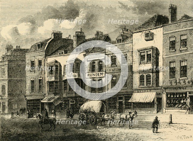 'The Borough, High Street, in 1825', (c1878). Creator: Unknown.