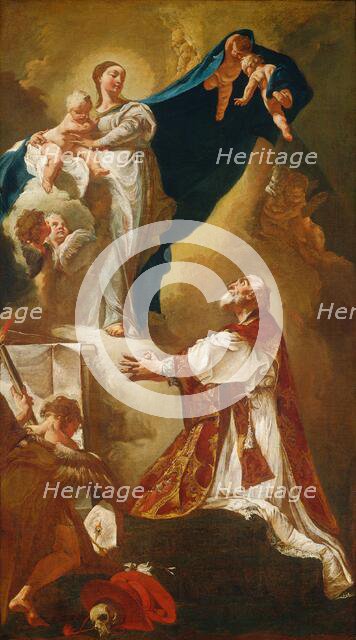 Madonna and Child Appearing to Saint Philip Neri, probably 1725 or after. Creator: Giovanni Battista Piazzetta.