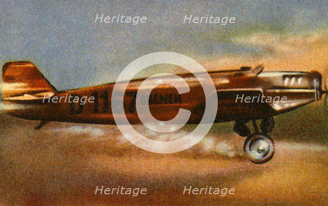 The 'Bremen' Junkers W 33 leaves Baldonnel Aerodrome, Ireland, 12 April 1928, (1932). Creator: Unknown.