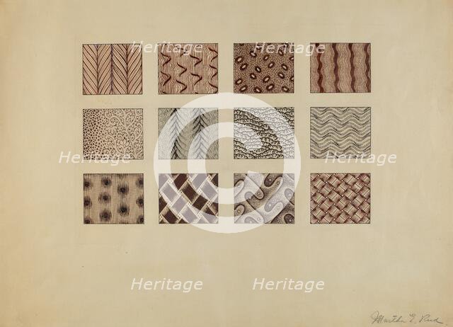 Textiles, c. 1937. Creator: Martha Reed.