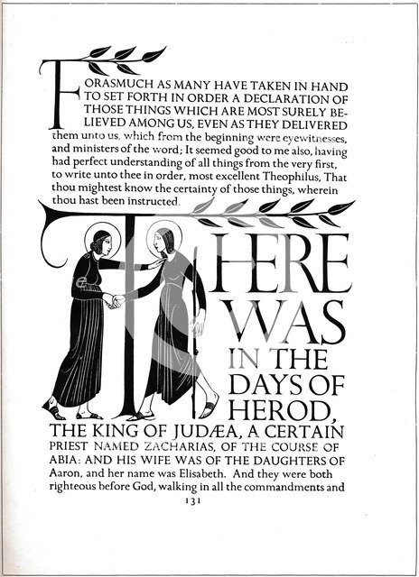 'Page decoration from The Four Gospels', 1931. Artist: Eric Gill.