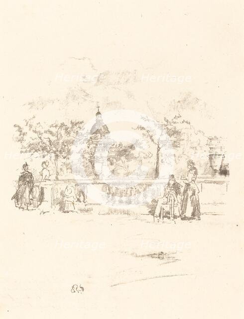 The Pantheon, from the Terrace of the Luxembourg Gardens, 1893. Creator: James Abbott McNeill Whistler.