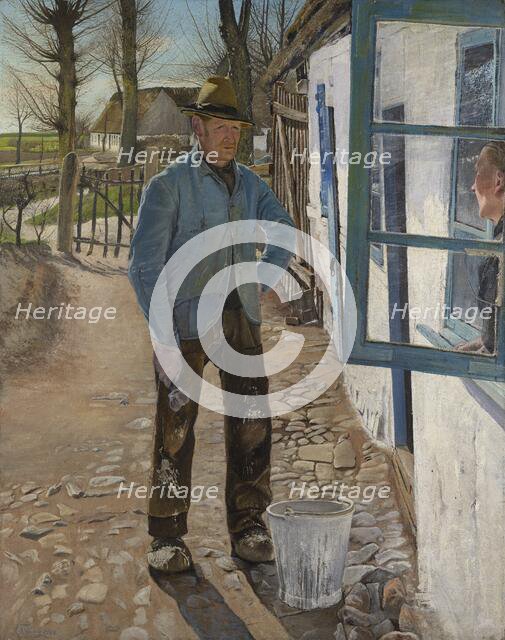 Whitewashing the Old House, 1908. Creator: Laurits Andersen Ring.