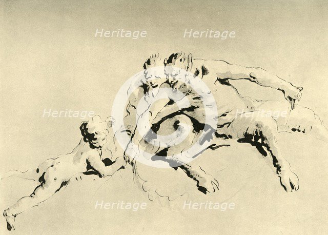 'Two Fauns and a Cupid', mid 18th century, (1928). Artist: Giovanni Battista Tiepolo.