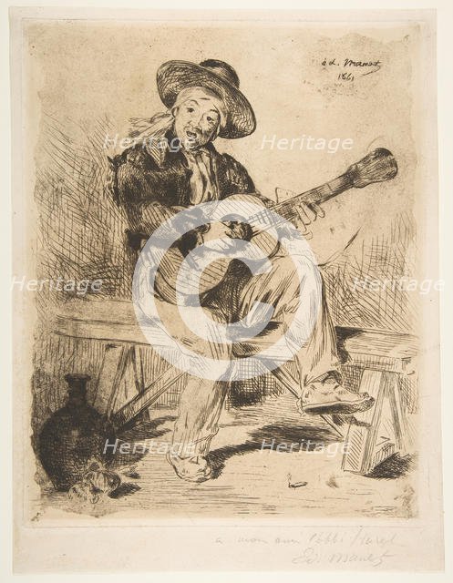 The Spanish Singer (Le Guitarrero), 1861-62. Creator: Edouard Manet.