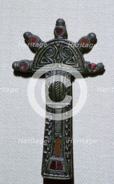 Anglo-Saxon radiate-headed brooch, 5th century. Artist: Unknown