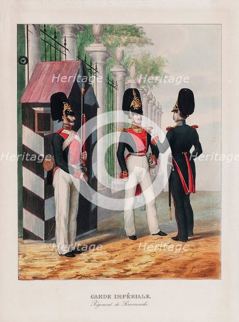 The Semenovsky Life-Guards Regiment, First quarter of 19th cen.. Artist: Vernet, Horace (1789-1863)