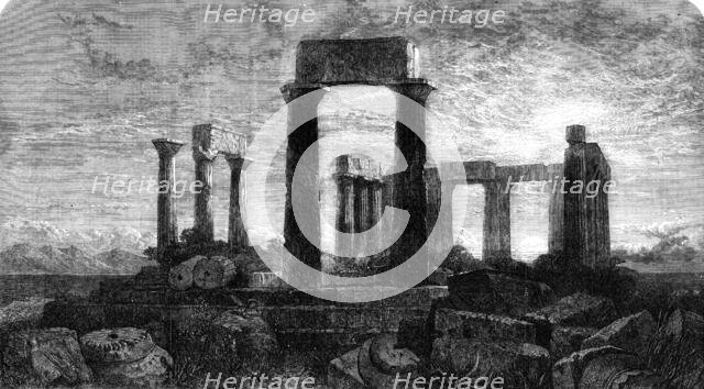 "The Temple of Minerva in Aegina, Greece", by Harry Johnson, in the Gallery..., 1862. Creator: Mason Jackson.