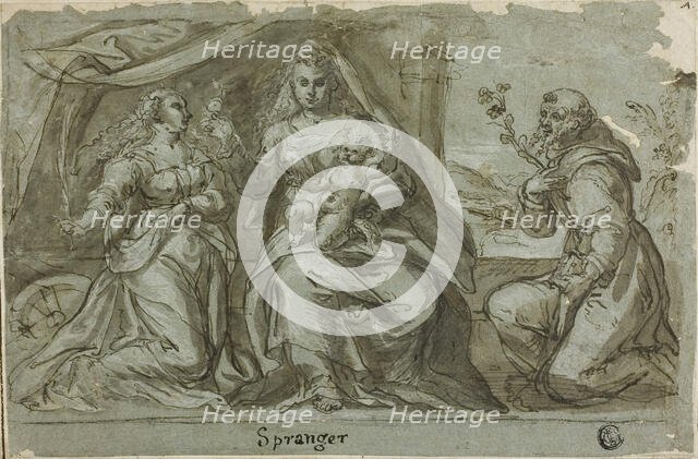 Madonna and Child with Saints Catherine and Dominic, n.d. Creator: Bartholomeus Spranger.