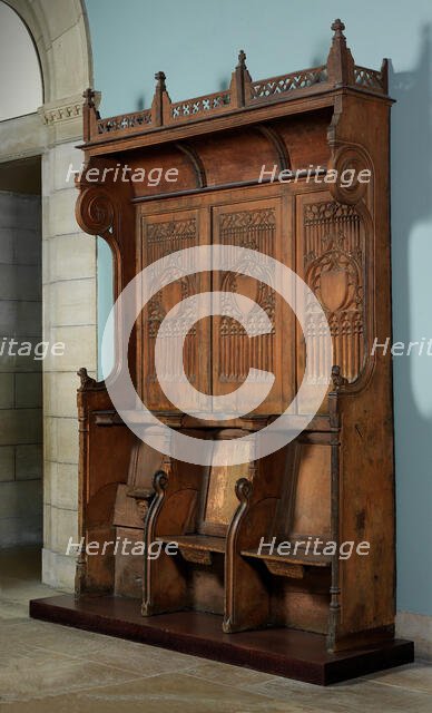 Triple Choir Stall with Canopy, French, 15th century. Creator: Unknown.