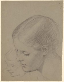 Studies of a Female Head [recto], c. 1850-1870. Creator: Enoch Wood Perry.