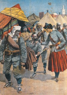 War of Morocco, barmaid of the regiment of Alphonse XII in campaign in Morocco, in 1909, illustra…