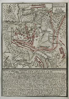 Seven Years War (1756-1763): Map of the Battle of Zorndorf (25th August 1758), 1765. Creator: Jean de Beaurain.