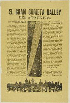The Great Halley's Comet, 1899, published 1910. Creator: José Guadalupe Posada.