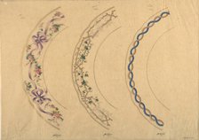 Three Designs for Plate Borders, 19th century. Creator: Anon.